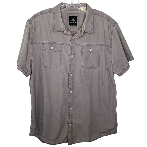 prAna Other - Prana Camp Shirt Men XL Gray Button Down Organic Cotton Outdoors Hiking Fishing